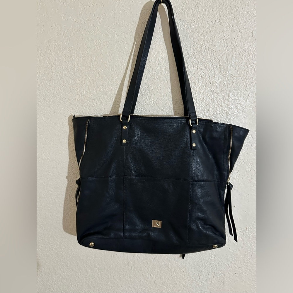 Kooba Everette Tote/ Shoulder Bag Black Leather - Picture 4 of 7